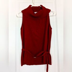 Loft Belted Turtleneck Sweater Tank Size Large